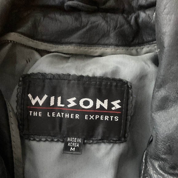 Wilson Classic Black Bomber leather Jacket size medium - Picture 3 of 7